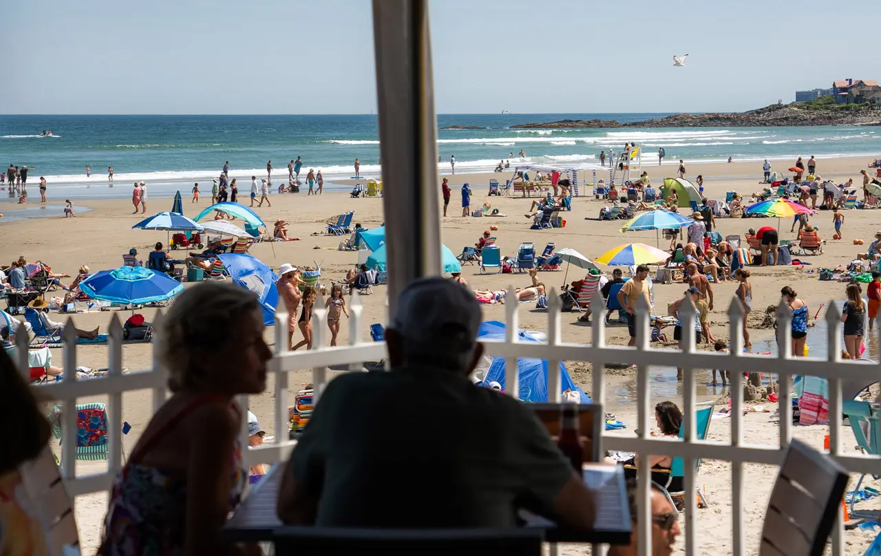 people eating on splash deck ocean view
